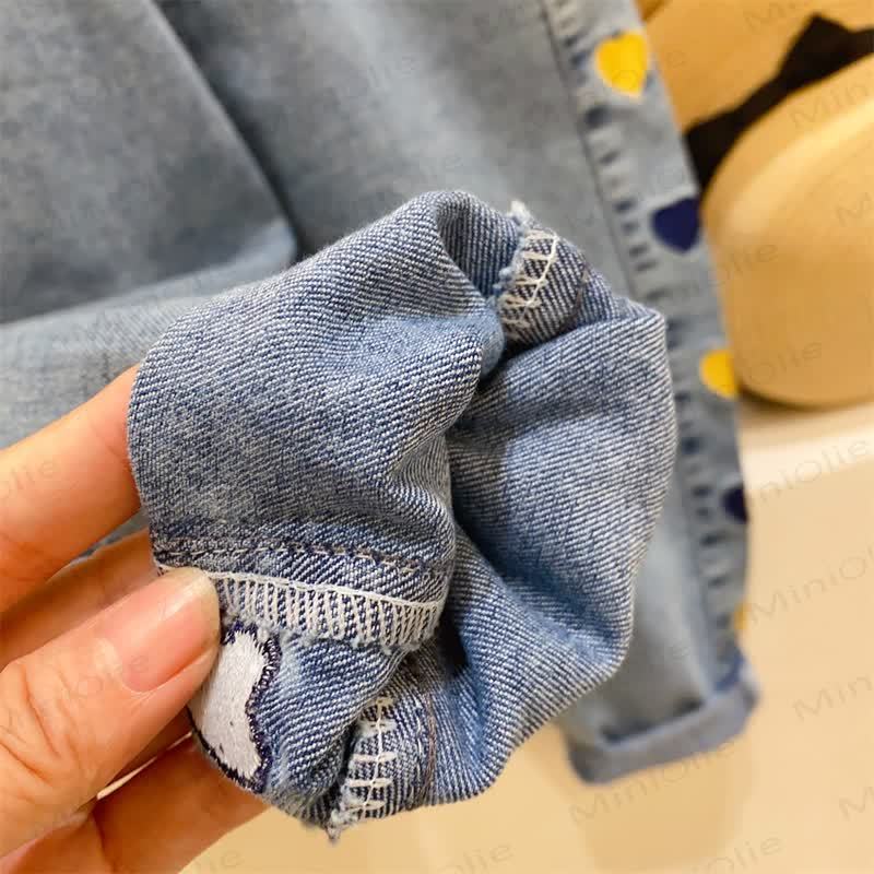 Toddler Baby Blue Embroidered Pattern Denim Pants - image 12