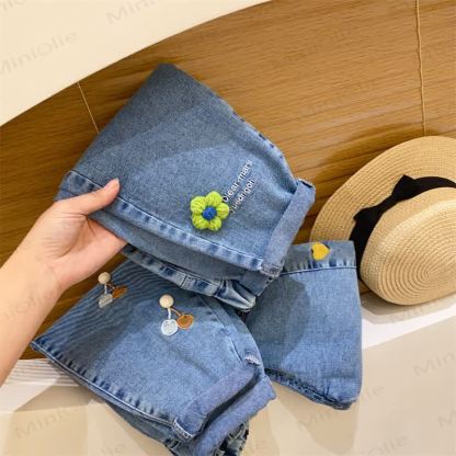 Toddler Baby Blue Embroidered Pattern Denim Pants - image 8