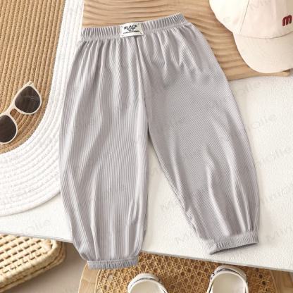Toddler Solid Color Lightweight Ribbed Pants - Gray - 10-11T - image 5