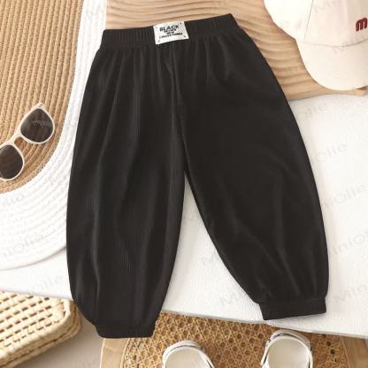 Toddler Solid Color Lightweight Ribbed Pants - Black - 10-11T - image 3