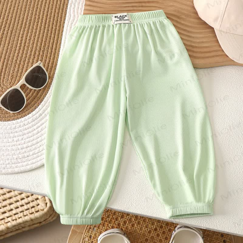Toddler Solid Color Lightweight Ribbed Pants - Green - 10-11T - image 6