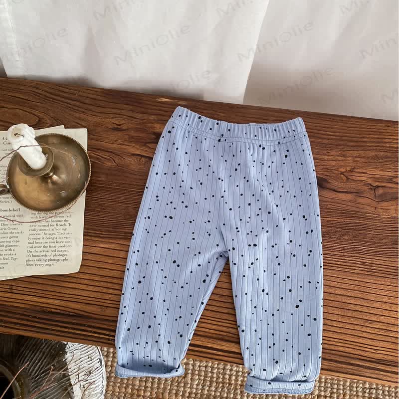 Baby Polka Dot Ribbed Leggings - Blue - 2-3T - image 13