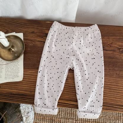Baby Polka Dot Ribbed Leggings - Gray - 2-3T - image 8