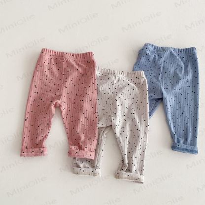 Baby Polka Dot Ribbed Leggings - image 2