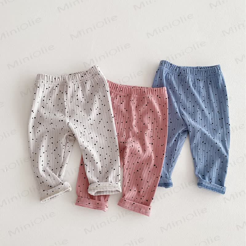 Baby Polka Dot Ribbed Leggings - image 3