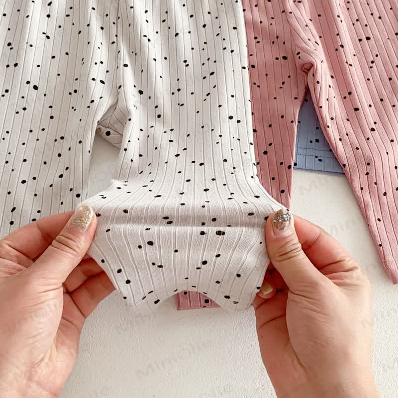 Baby Polka Dot Ribbed Leggings - image 7