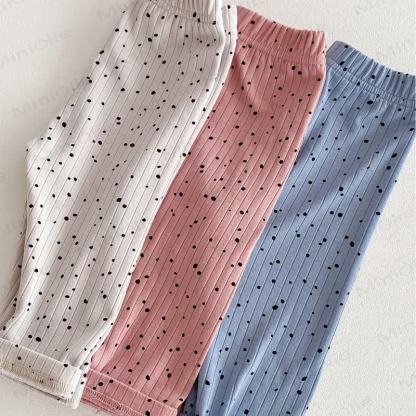 Baby Polka Dot Ribbed Leggings - image 5