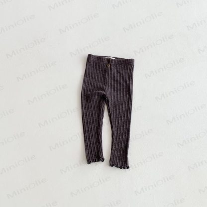 Toddler Ribbed Button Leggings - Gray - 8-9T - image 7