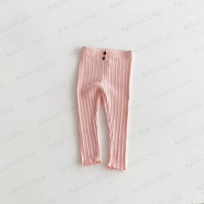Toddler Ribbed Button Leggings - Pink - 8-9T - image 8