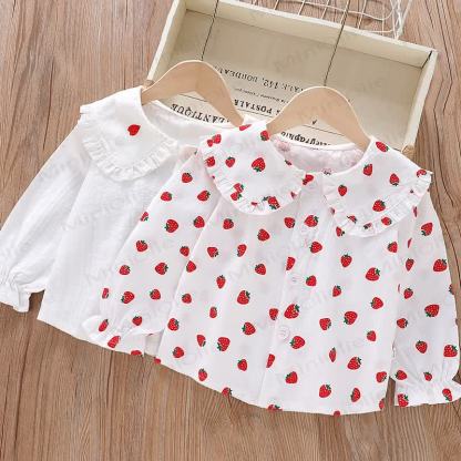 Baby Toddler Girl Peter Pan Collar Long Sleeve T-Shirt - image 1