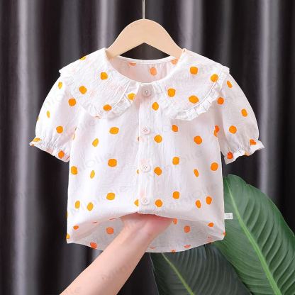 Baby Toddler Girl Peter Pan Collar Short Sleeve T-Shirt - image 5
