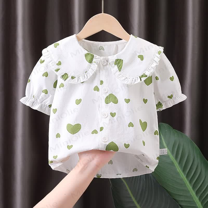 Baby Toddler Girl Peter Pan Collar Short Sleeve T-Shirt - image 8