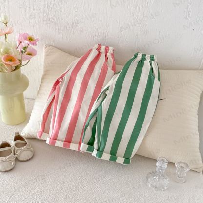 Baby Toddler Vertical Striped Elastic Waist Pants - image 7