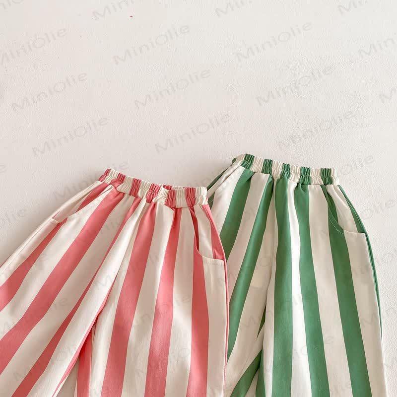 Baby Toddler Vertical Striped Elastic Waist Pants - image 5