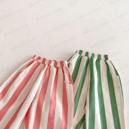 Baby Toddler Vertical Striped Elastic Waist Pants - image 5