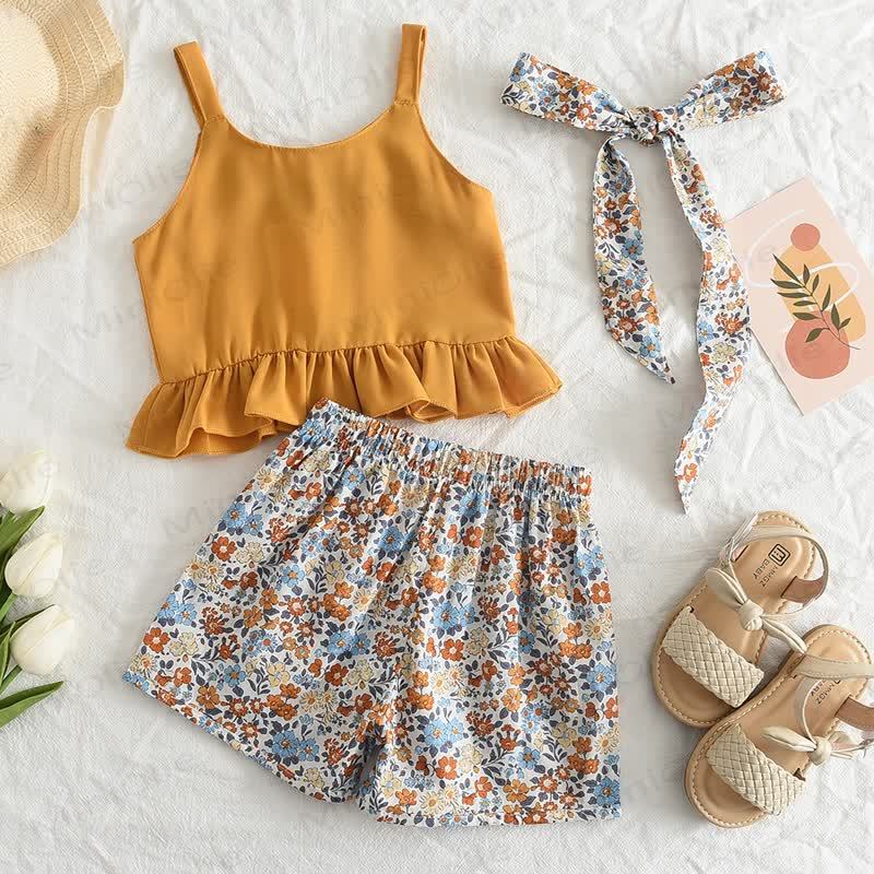 Toddler Girl Ruffle Camisole Top and Floral Shorts 2-piece Set - image 3