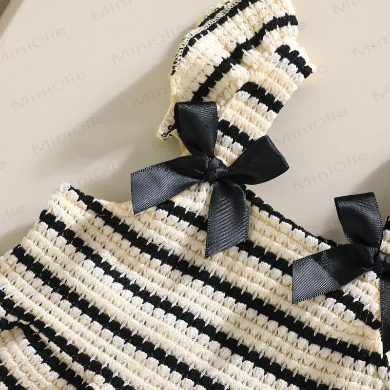 Baby Girls Strap Striped Ruffle Hem Top and Shorts 2-piece Set - image 7