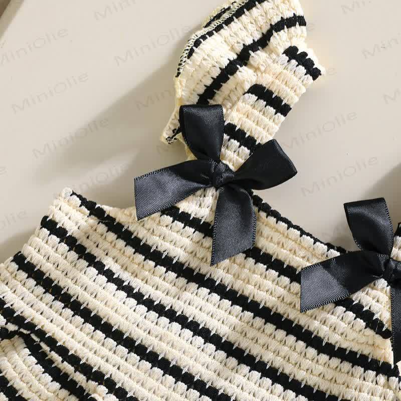 Baby Girls Strap Striped Ruffle Hem Top and Shorts 2-piece Set - image 7