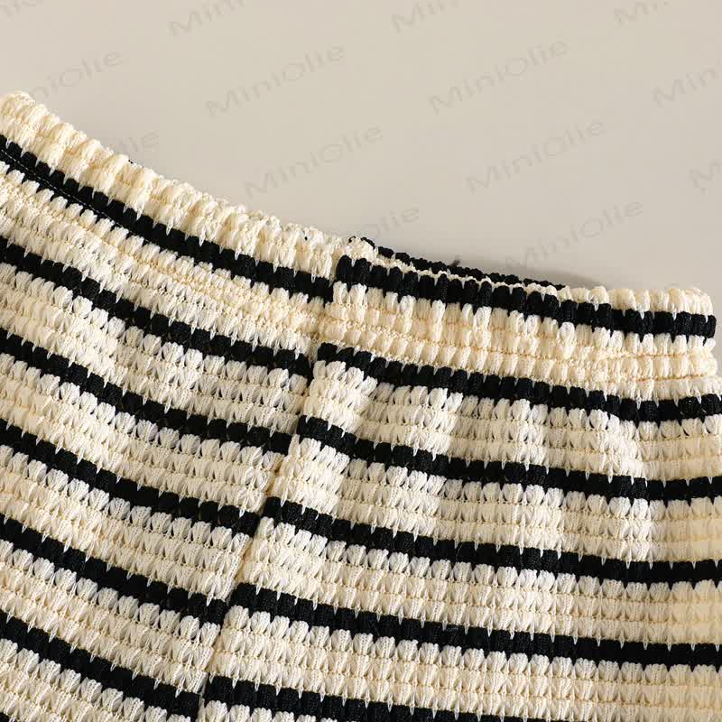Baby Girls Strap Striped Ruffle Hem Top and Shorts 2-piece Set - image 9