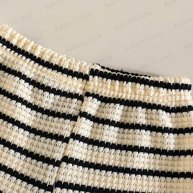 Baby Girls Strap Striped Ruffle Hem Top and Shorts 2-piece Set - image 9