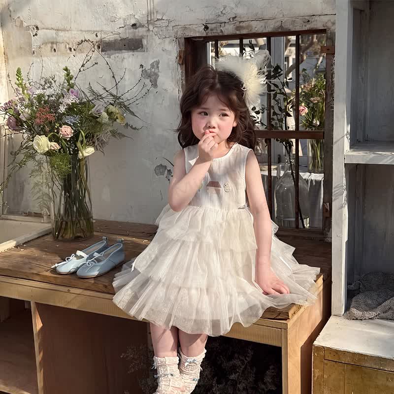 Toddler Baby Girl Princess Sleeveless Tiered Dress - image 4