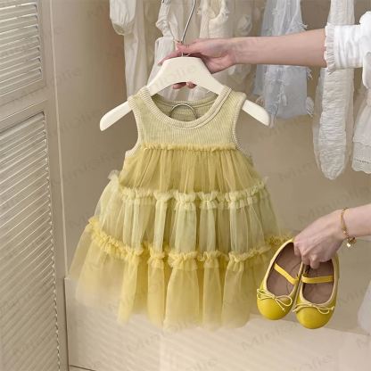 Toddler Baby Girl Princess Sleeveless Tiered Dress - Lemon Yellow - 8-9T - image 7