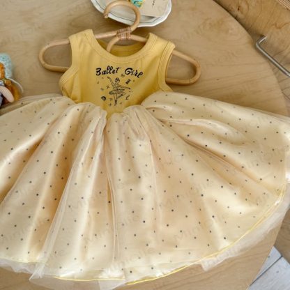 BALLET GIRL Toddler Baby Girl Polka Dot Tank Dress - image 3