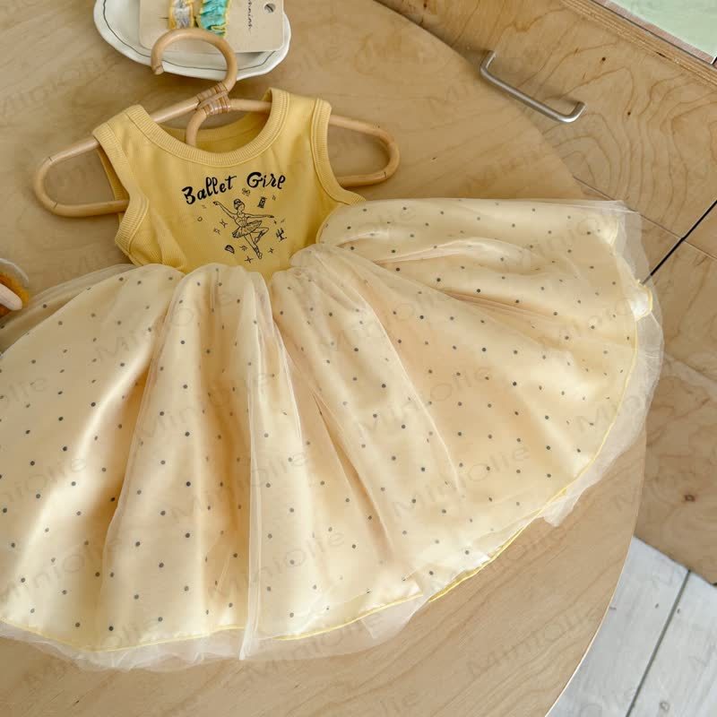 BALLET GIRL Toddler Baby Girl Polka Dot Tank Dress - image 2