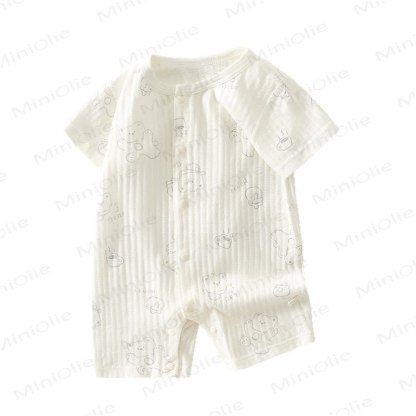 Baby Bear/Bunny Print Short Sleeve Romper - image 2