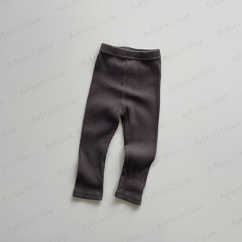 Baby Toddler Ribbed/Striped Leggings - Dark Gray - 6-7T - image 6