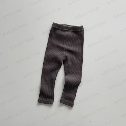 Baby Toddler Ribbed/Striped Leggings - Dark Gray - 6-7T - image 6