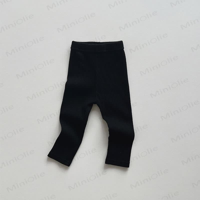 Baby Toddler Ribbed/Striped Leggings - Black - 6-7T - image 4