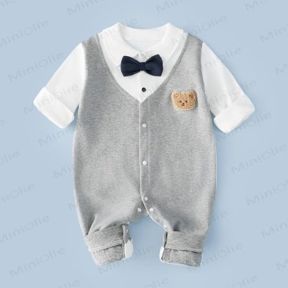 Baby Gentleman Bear Fake 2pcs Romper - Vest - 18-24M - image 1