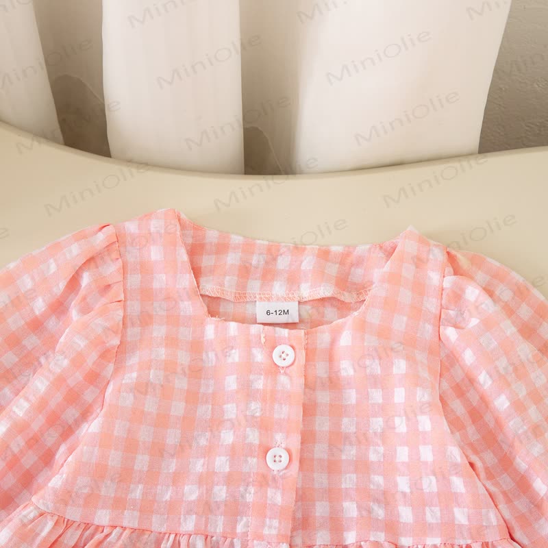 Toddler Baby Girls Gingham Long Sleeve Top and Pants 2-piece Set - image 5