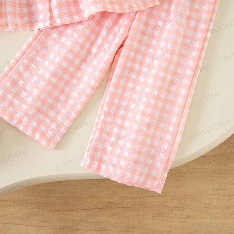 Toddler Baby Girls Gingham Long Sleeve Top and Pants 2-piece Set - image 9