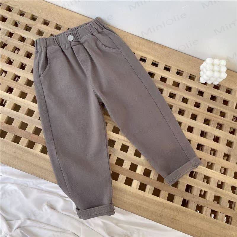 Toddler Boys Solid Color Casual Pants - Gray - 10-11T - image 4
