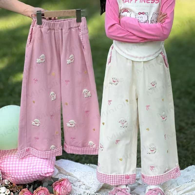 Toddler Girl Animal Print Plaid Trim Pants - image 1