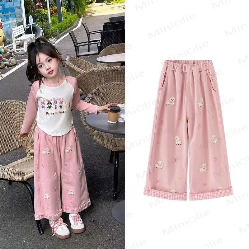 Toddler Girl Animal Print Plaid Trim Pants - Pink - 10-11T - image 3