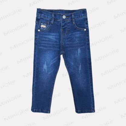 Toddler Baby Light/Dark Blue Denim Pants - Dark Blue - 8-9T - image 4