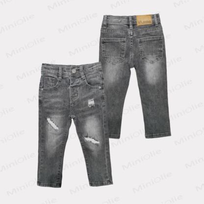 Toddler Boys Loose Fit Ripped Jeans - Gray - 8-9T - image 1