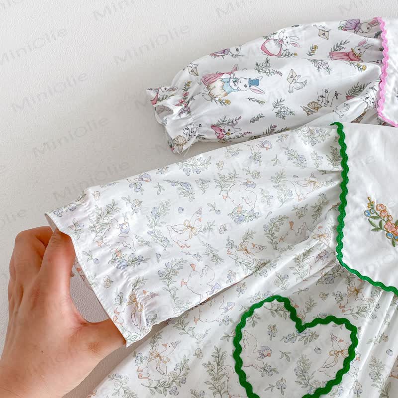 Toddler Girl Duck Print Long Sleeve Dress - image 8