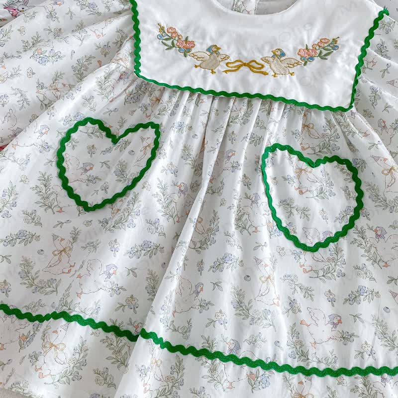Toddler Girl Duck Print Long Sleeve Dress - image 10