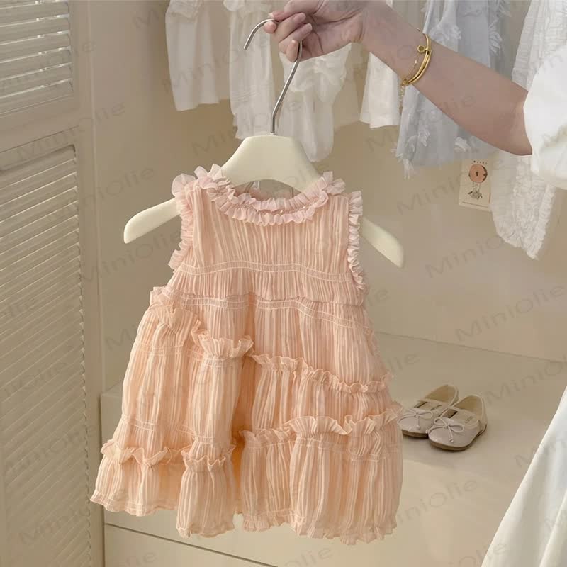 Toddler Baby Girl Sleeveless Tiered Dress - Pink - 8-9T - image 2