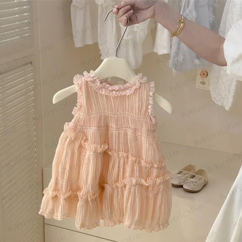 Toddler Baby Girl Sleeveless Tiered Dress - Pink - 8-9T - image 2