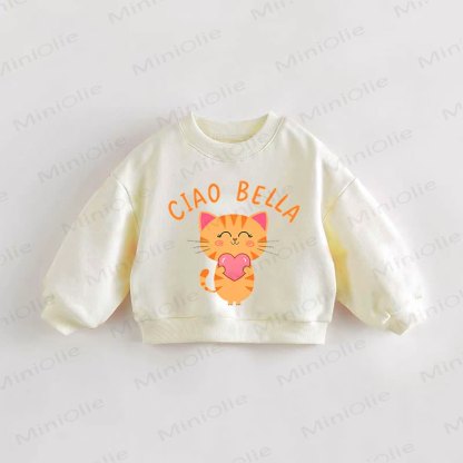 CIAO BELLA Baby Toddler Slogan Cream Sweatshirt - Cream - 3-5T - image 1