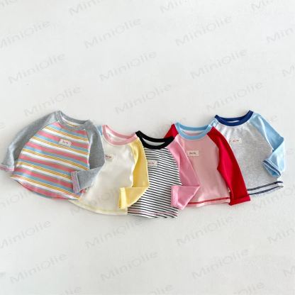 Baby Toddler Lace Label Color Block Long Sleeve T-Shirt - image 3