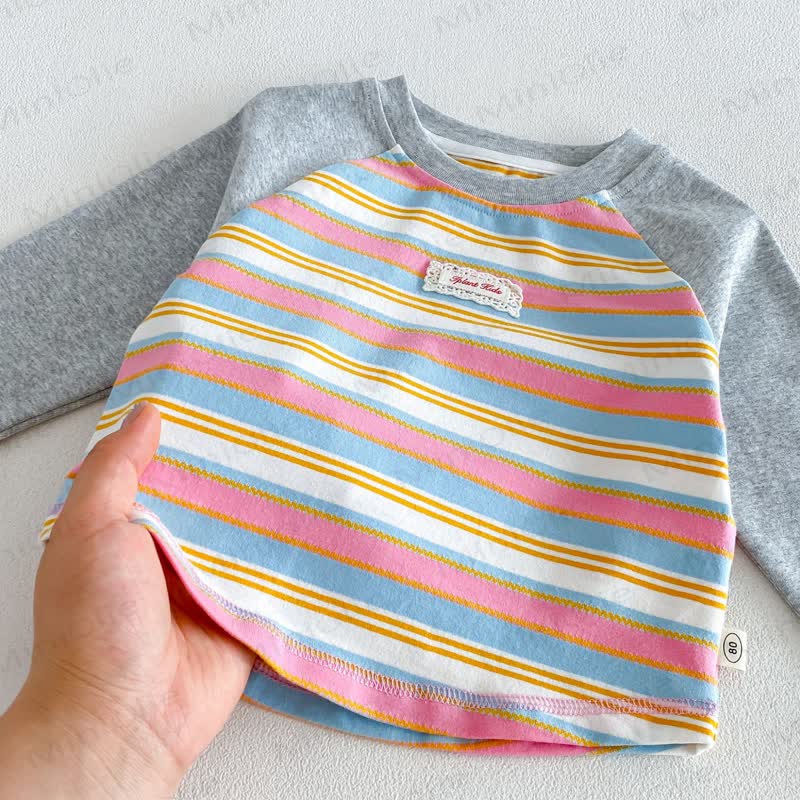 Baby Toddler Lace Label Color Block Long Sleeve T-Shirt - image 13