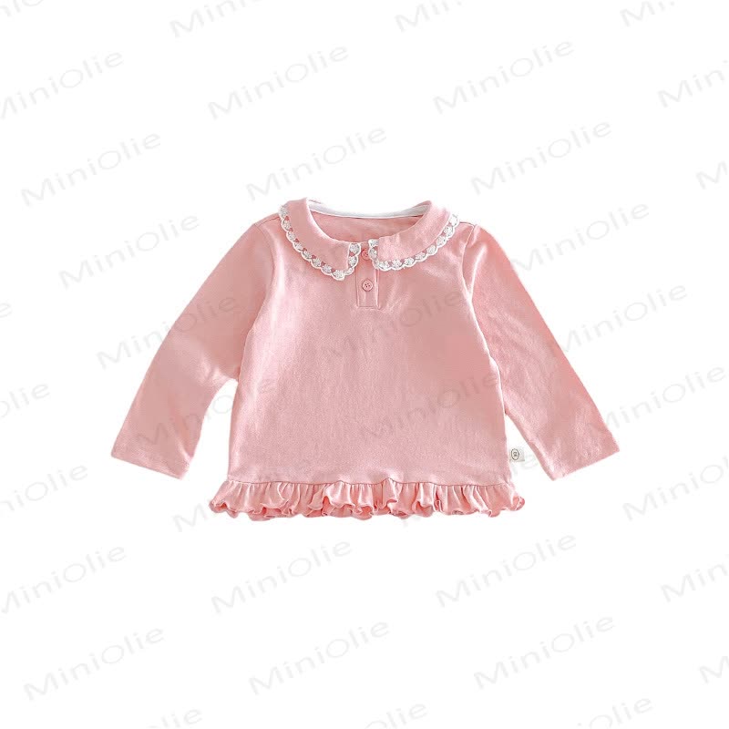 Baby Toddler Girl Lace Peter Pan Collar Long Sleeve T-Shirt - image 10