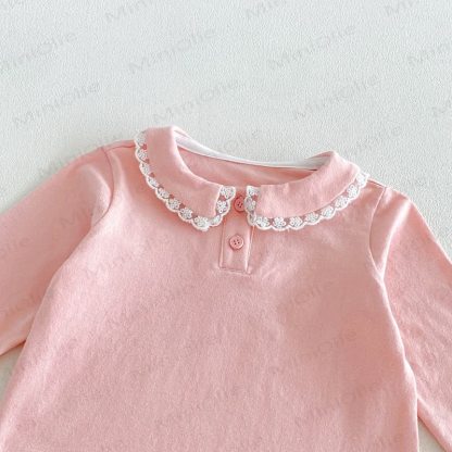 Baby Toddler Girl Lace Peter Pan Collar Long Sleeve T-Shirt - image 11