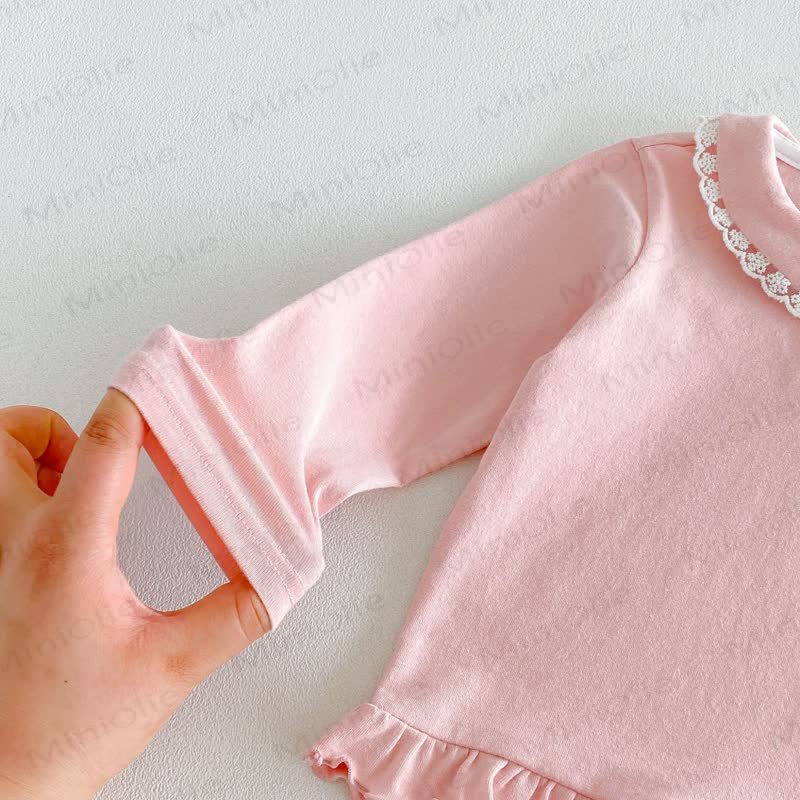 Baby Toddler Girl Lace Peter Pan Collar Long Sleeve T-Shirt - image 14